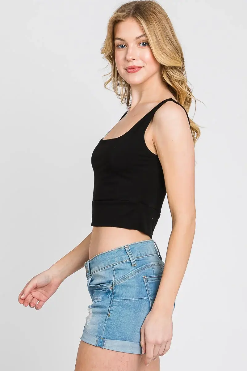 Final Touch - Wholesale Knit Top - Women's - Square Neck Fitted Crop Top - T168591