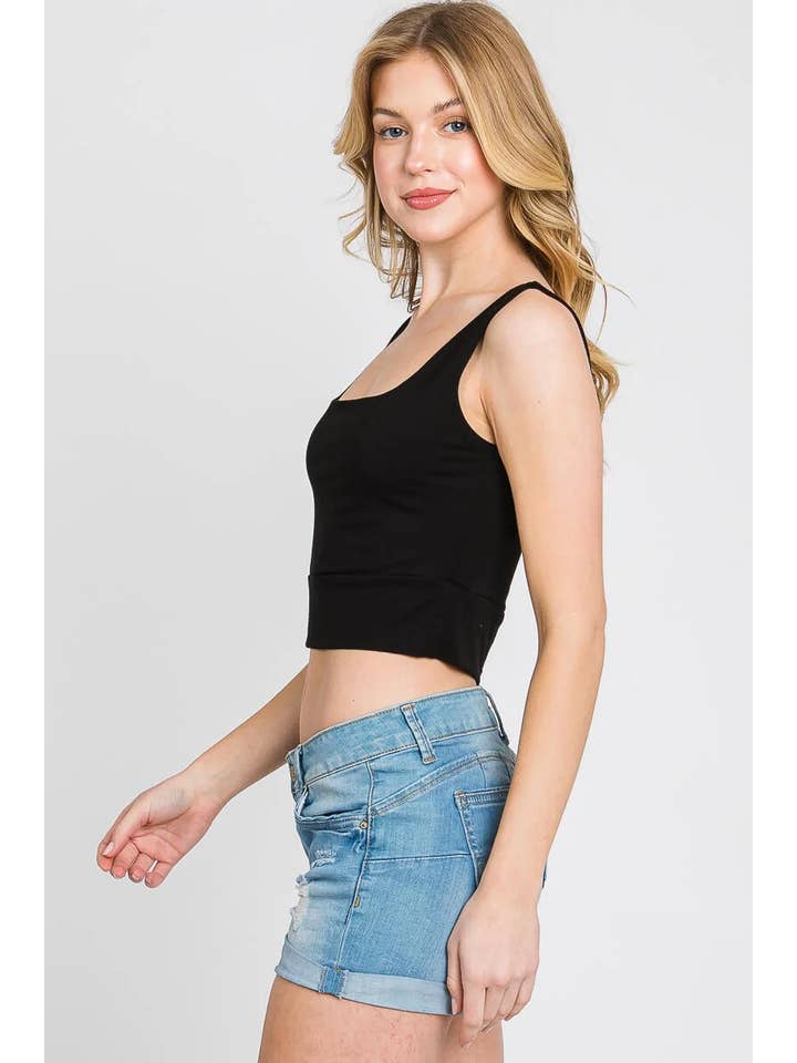 Final Touch - Wholesale Knit Top - Women's - Square Neck Fitted Crop Top - T168591