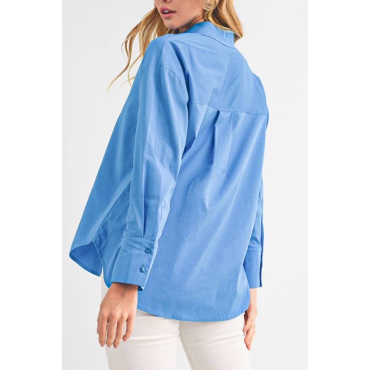 UP CLOTHING - Wholesale Button Down Shirt - Women's - BUTTON DOWN LONG SLEEVE COLLAR SHIRT TOP2
