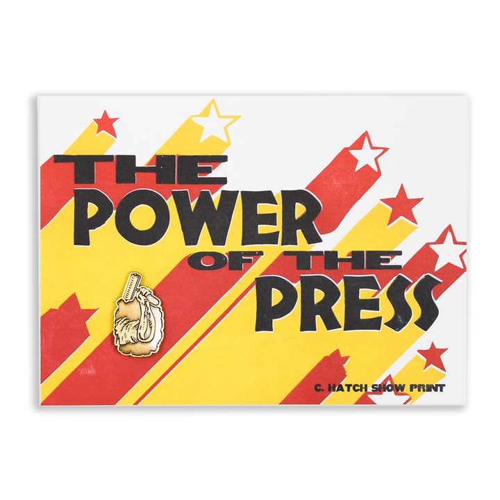 Pin de esmalte "Poder de la prensa Brayer" para venta al por mayor de Hatch Show Print