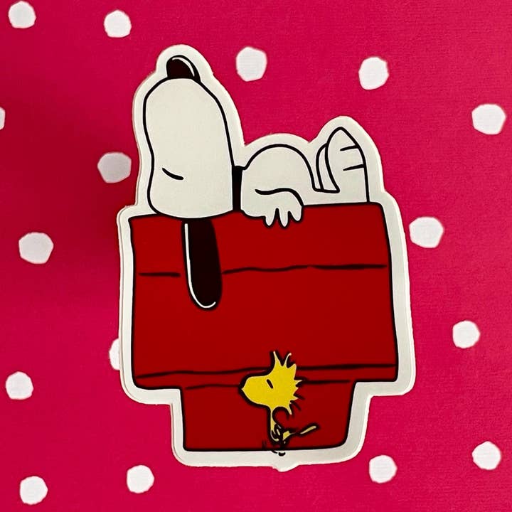 The Peanut Gang Sticker - Snoopy Beagle red house sticker for wholesale by littlevintagetale