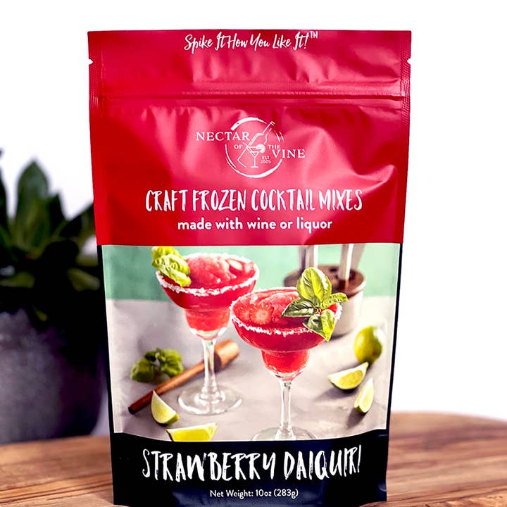 Nectar of the Vine - Wholesale Cocktail Mix/Syrup - PREMIUM 5-Pack Strawberry Daiquiri Wine Slushy Mix