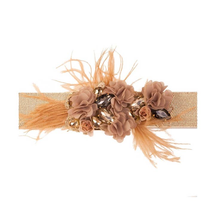 Alizee Ockra Blommor Bälte för wholesale av Flormoda