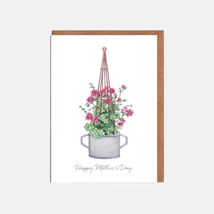 Geranium Floral Mother's Day Card - 'Happy Mother's Day' for wholesale by Lottie Murphy