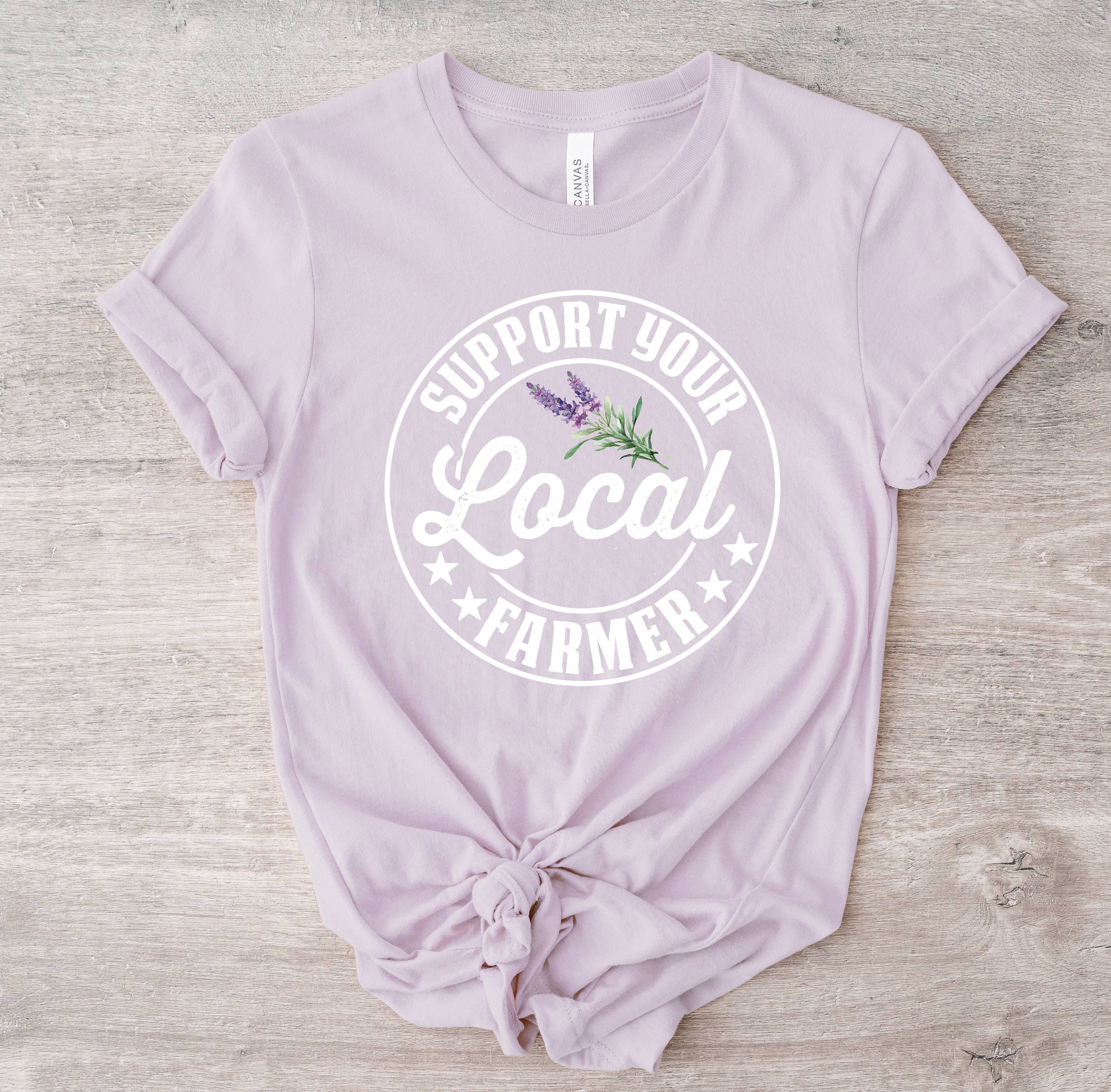One Nine - Wholesale T-shirt met print - Dames - Steun je Local Farmers T-shirt (lavendel)1