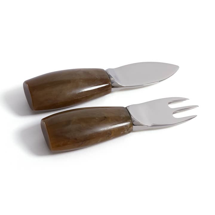 Boxed Cheese Knife Set with Resin Handles, 2-Piece for wholesale by Zodax