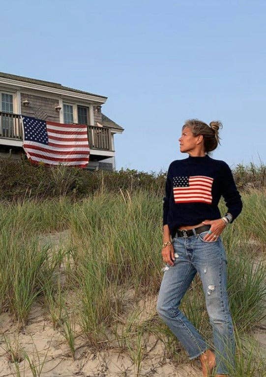 Pink Pineapple - Wholesale Knit Sweater - Women's - LUXE American Flag Sweater 100% Cashmere3