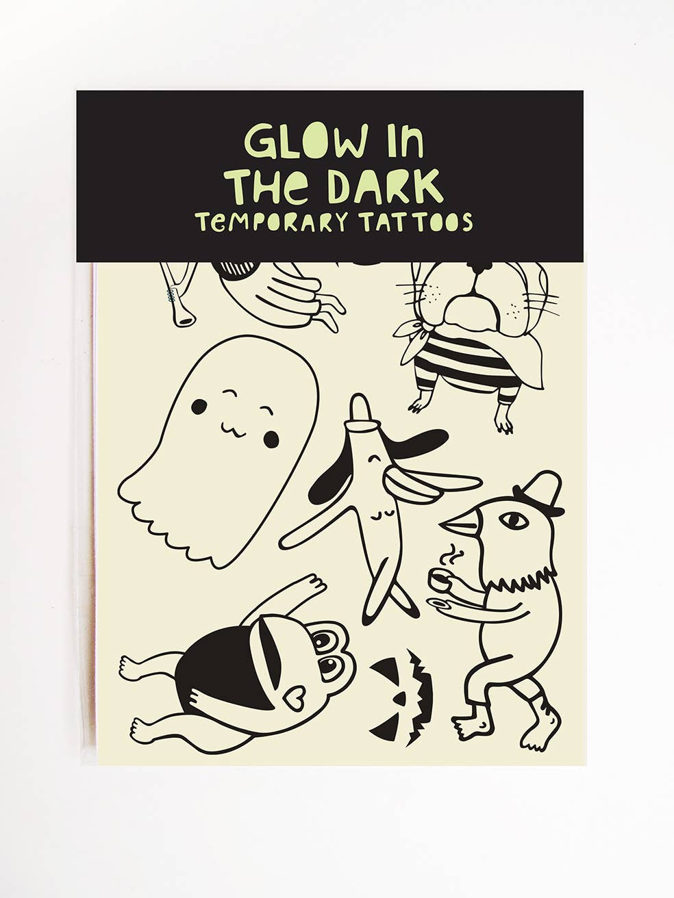 Missy Minzy - Wholesale Temporary tattoo - Frog Ghost | Glow In The Dark Temporary Tattoos