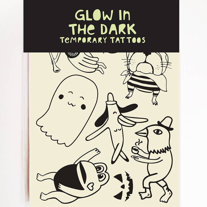 Missy Minzy - Wholesale Temporary tattoo - Frog Ghost | Glow In The Dark Temporary Tattoos0