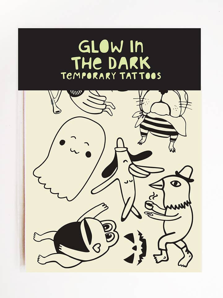 Frog Ghost | Glow In The Dark Temporary Tattoos for wholesale by Missy Minzy