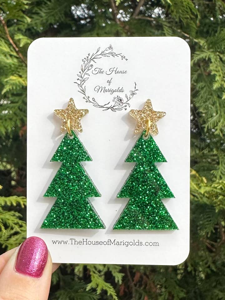 Pendientes colgantes de árbol de navidad para venta al por mayor de The House of Marigolds