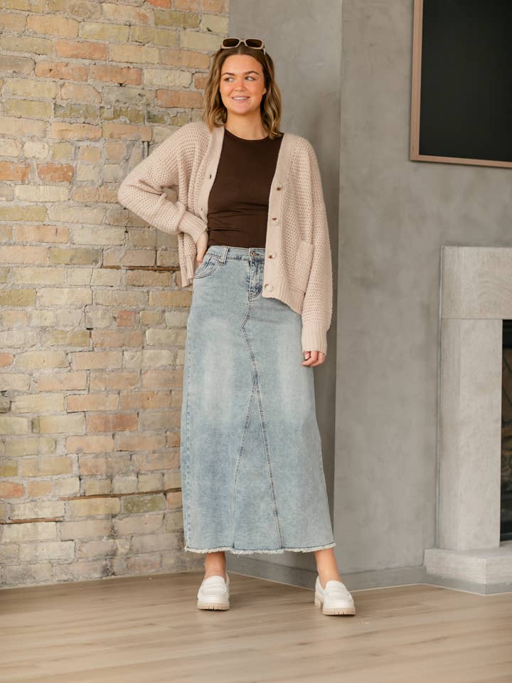 Inherit Clothing Company - Wholesale Skirt - Women's - Piper A-line Long Denim Maxi Skirt2