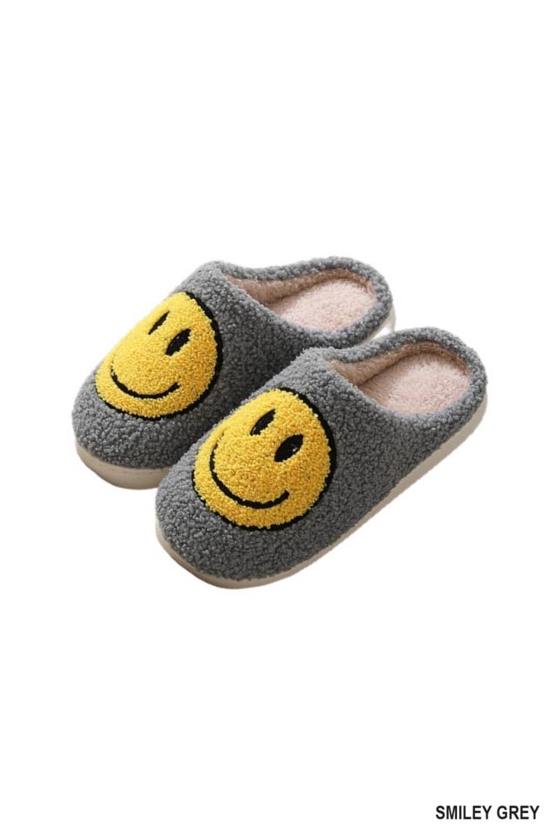 42POPS – wholesale Tofflor - Dam – .SI-25670 Smiley Mjuka Plyschtofflor L/XL2