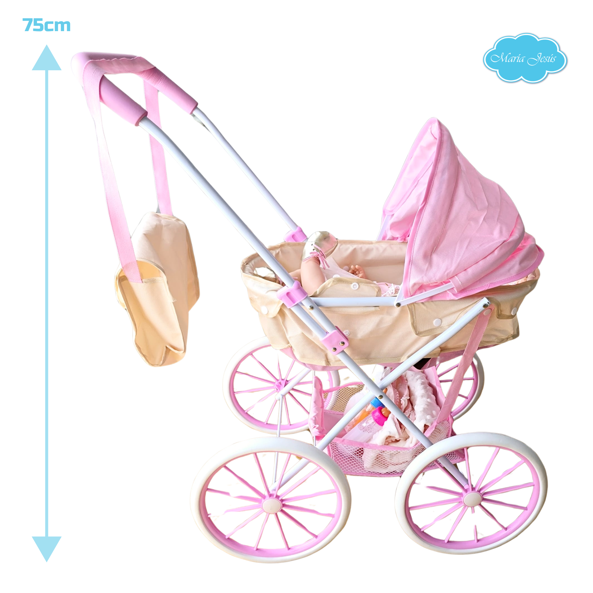 Maria & Jesus - Wholesale Doll Stroller - Kids - Reborn Baby Stroller - Suitable for dolls up to 48cm - Gift Bag4