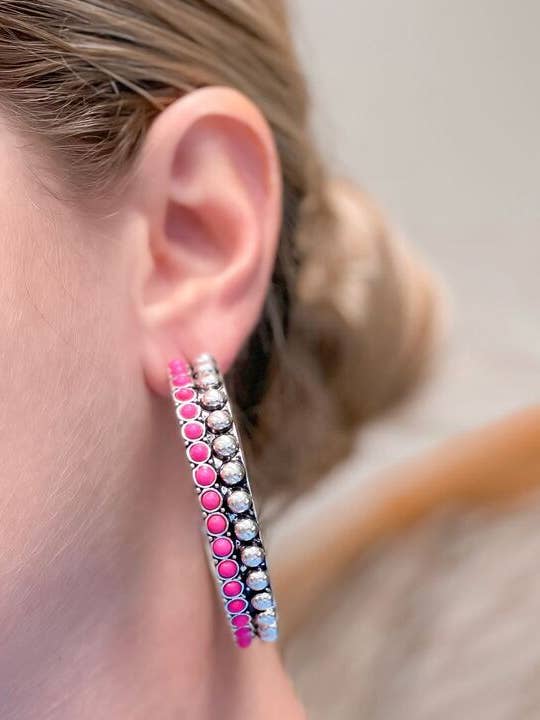 Western Studded Hoop Earrings for wholesale by Prep Obsessed Wholesale