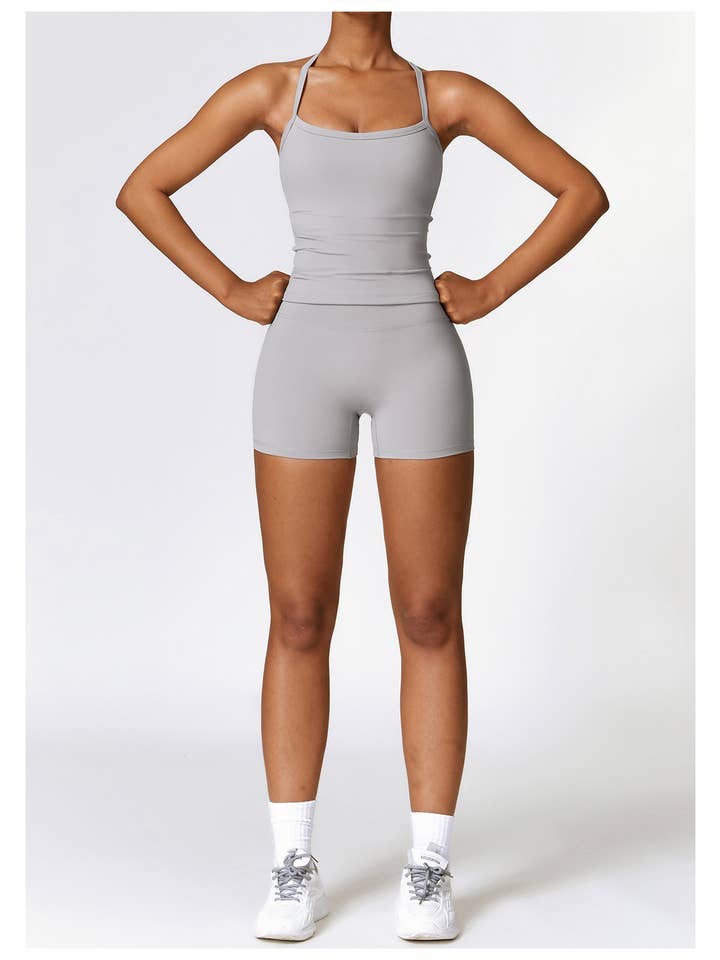 Mantra Active - Wholesale Activewear Set - Women's - Vesper Halter Neck Sports Bra & Shorts Activewear Set23