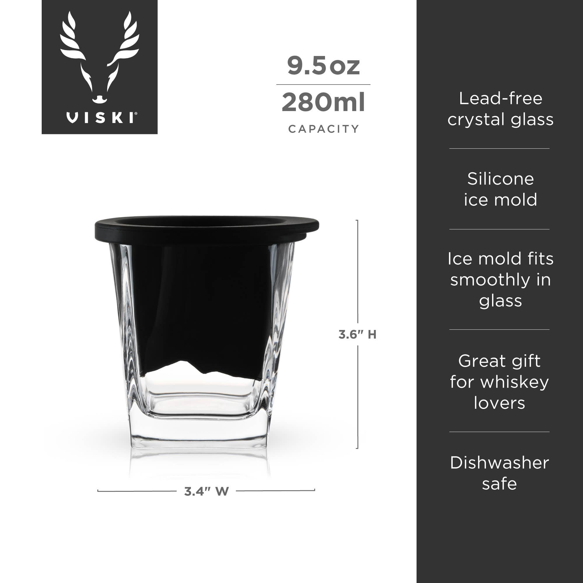 Viski - Wholesale Cocktail/Liquor Glass - Glacier Rocks® Mountain Ice Mold and Crystal Whiskey Glass5