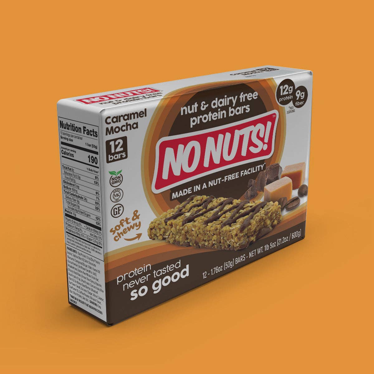 No Nuts! – Snack Bar por atacado – Barras de Snack de Chocolate, Caramelo e Mocha - Pack de 12 Barras9