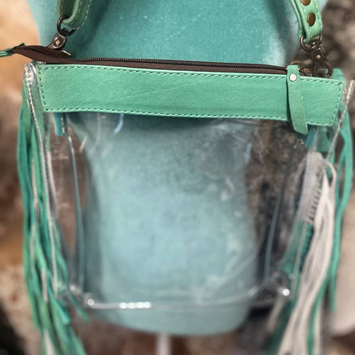 Broads Market - Wholesale Crossbody Bag - Women's - Tooled Fringe Stadium Clear Crossbody Bags