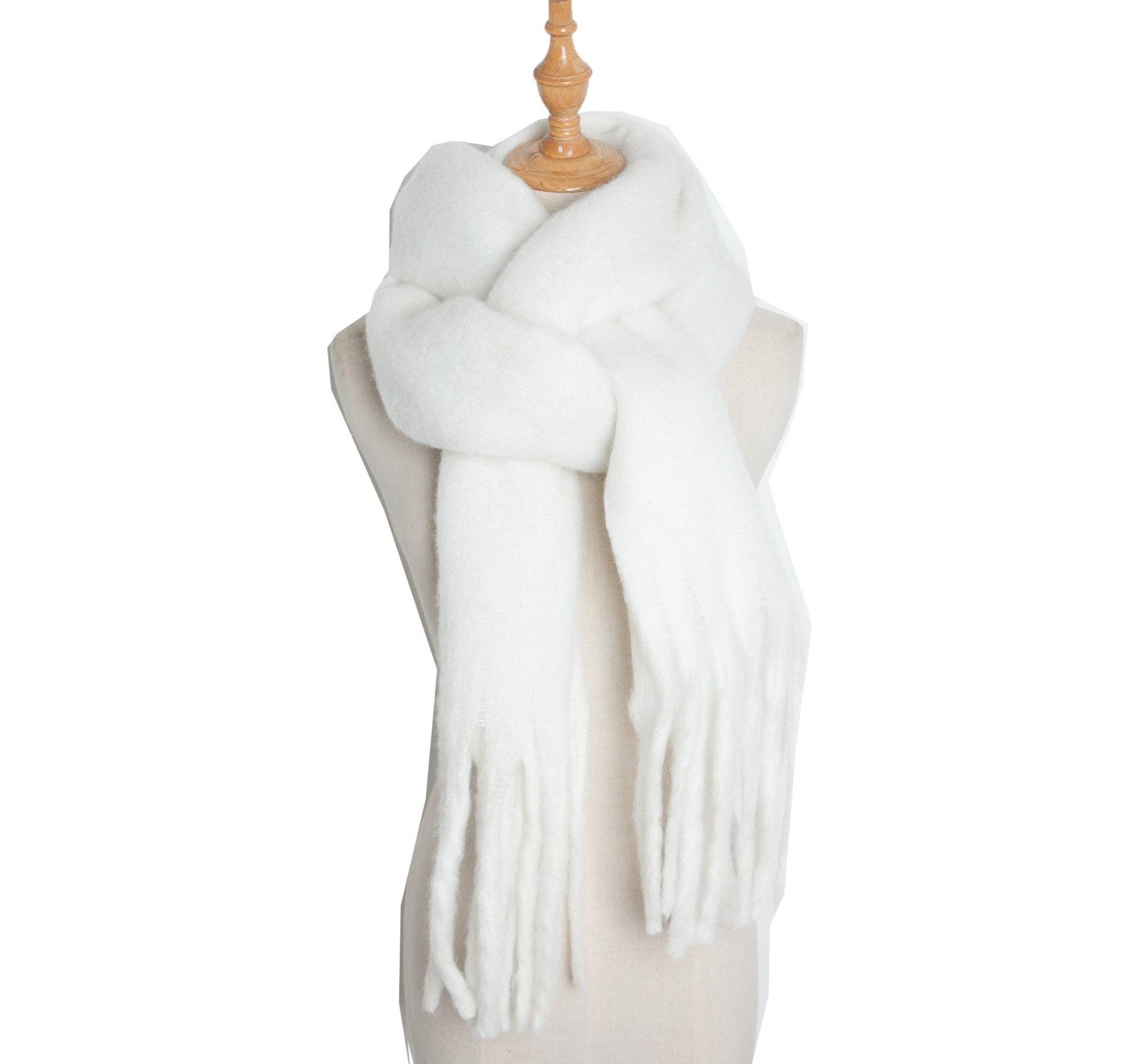 Dipped Shop - Vente Écharpe – femme - Écharpes à pompons simples de couleur unie DPKS10110