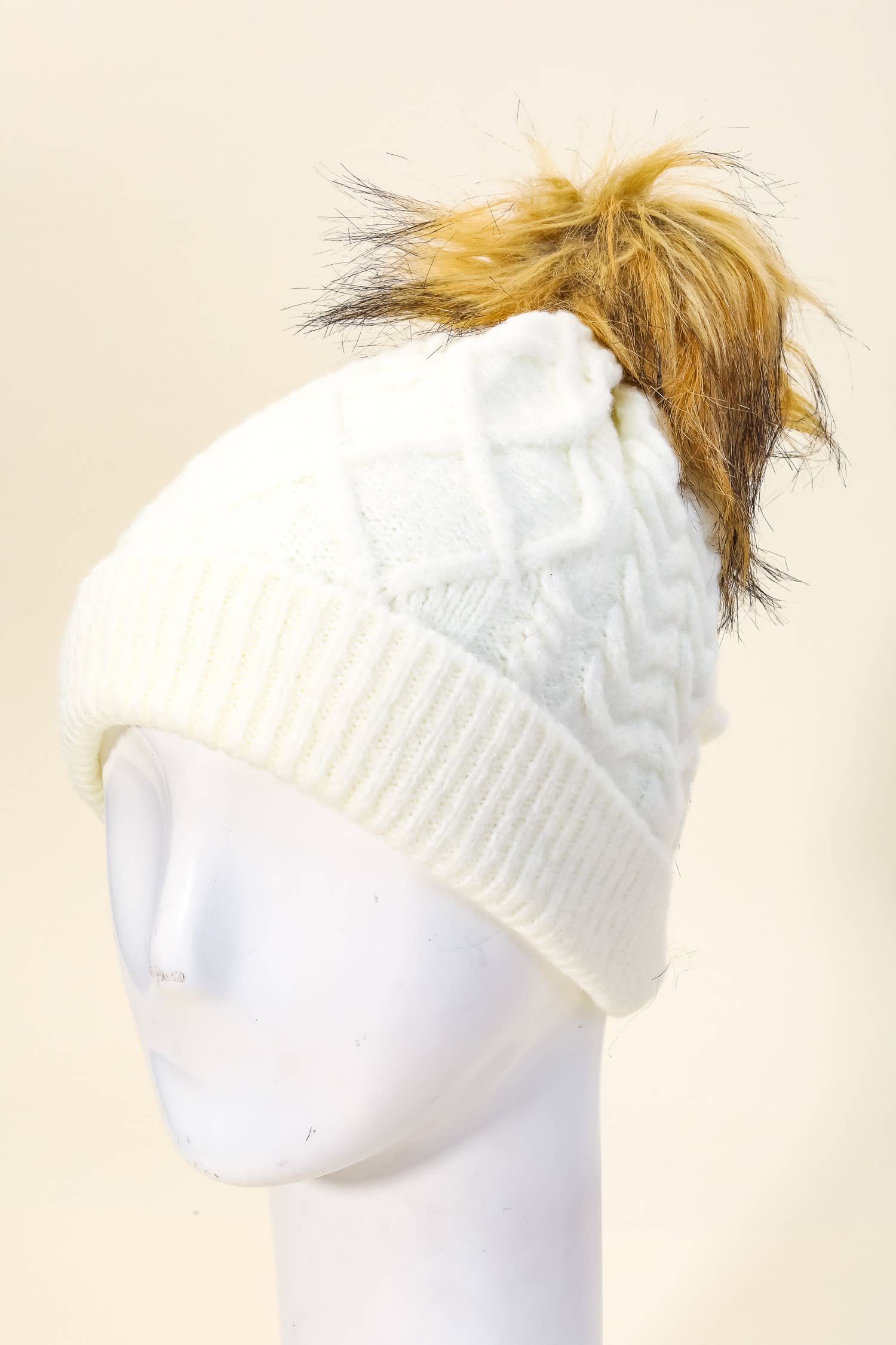 Anarchy Street - Wholesale Beanie - Women's - Cable Knit Fuzzy Pom Beanie3
