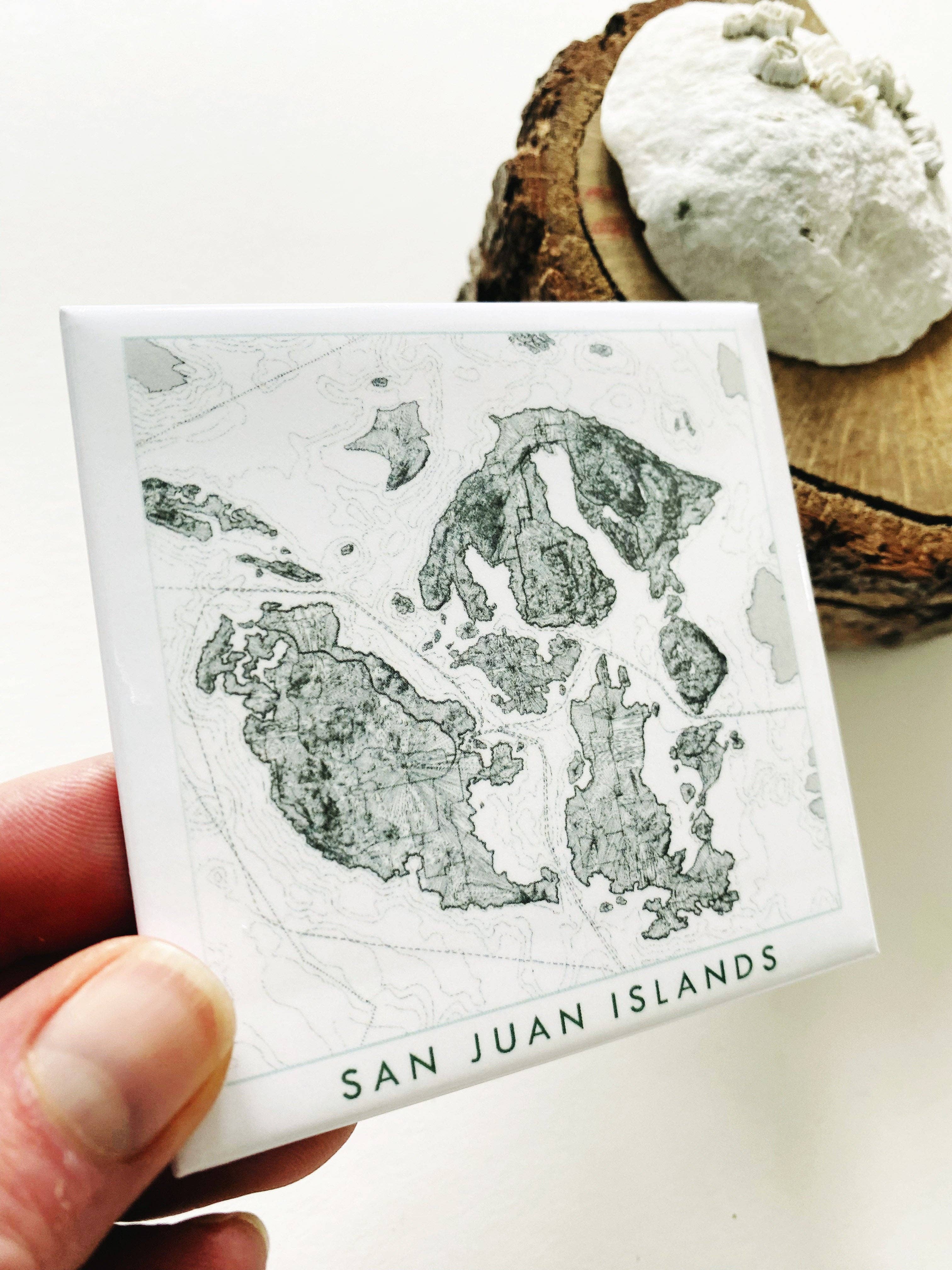 Turn-of-the-Centuries - Wholesale Magnet - San Juan Islands Washington Topo Map: MAGNET1