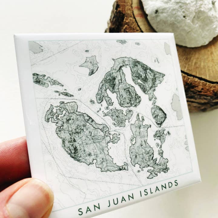 Turn-of-the-Centuries - Wholesale Magnet - San Juan Islands Washington Topo Map: MAGNET1
