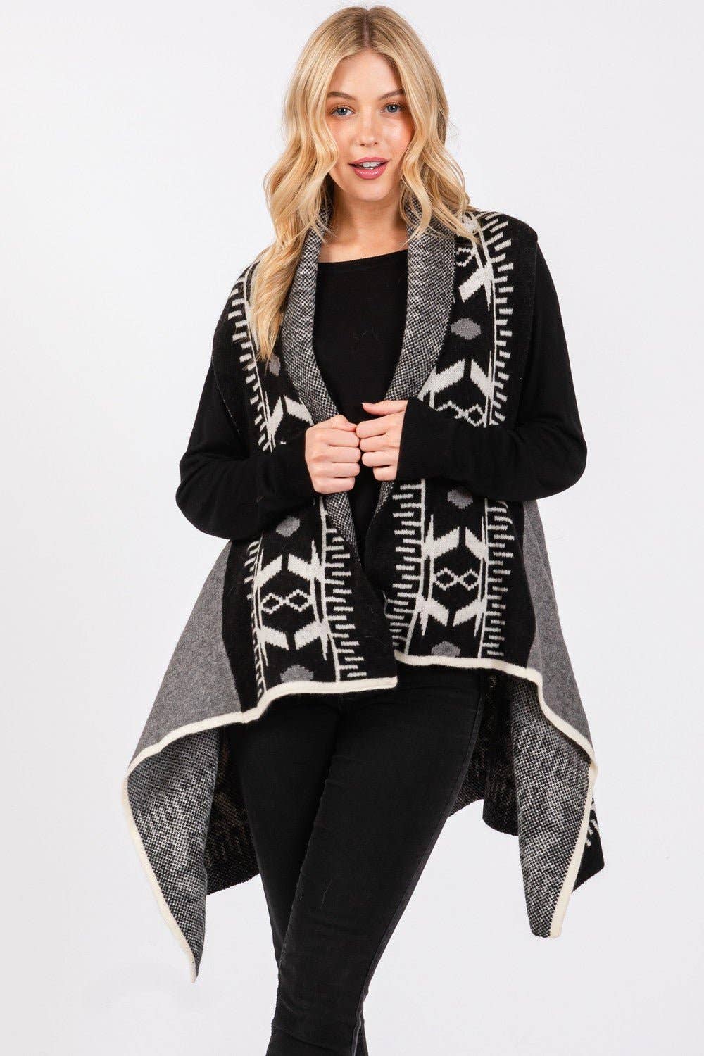 MiMi Wholesale - Wholesale Outerwear Vest - Women's - MS0402 Aztec Pattern Vest0