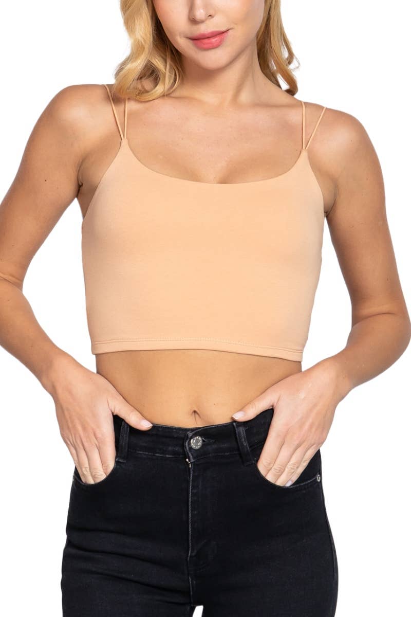 Vanilla Monkey - Wholesale Tank Top - Women's - Round Neck Elastic Strap Two Ply Knit Cami Crop Top20