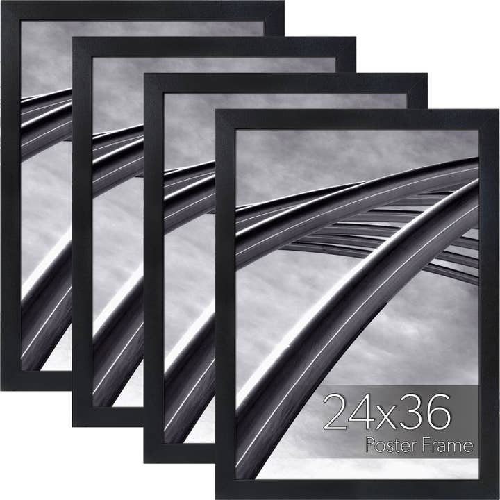 Craig Frames - Wholesale Picture Frame - 24x36 Matte Black Poster Frame with Plexiglass, Wall Hanging