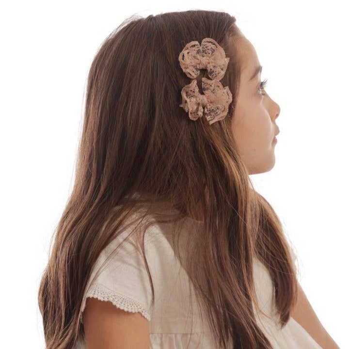 Ruffled Lace Mini Bow-set for wholesale by Heirlooms New York