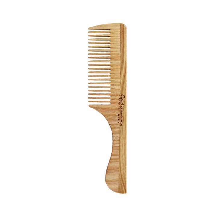 Natural ash close-toothed handle comb - Tek for wholesale by Ecohesens