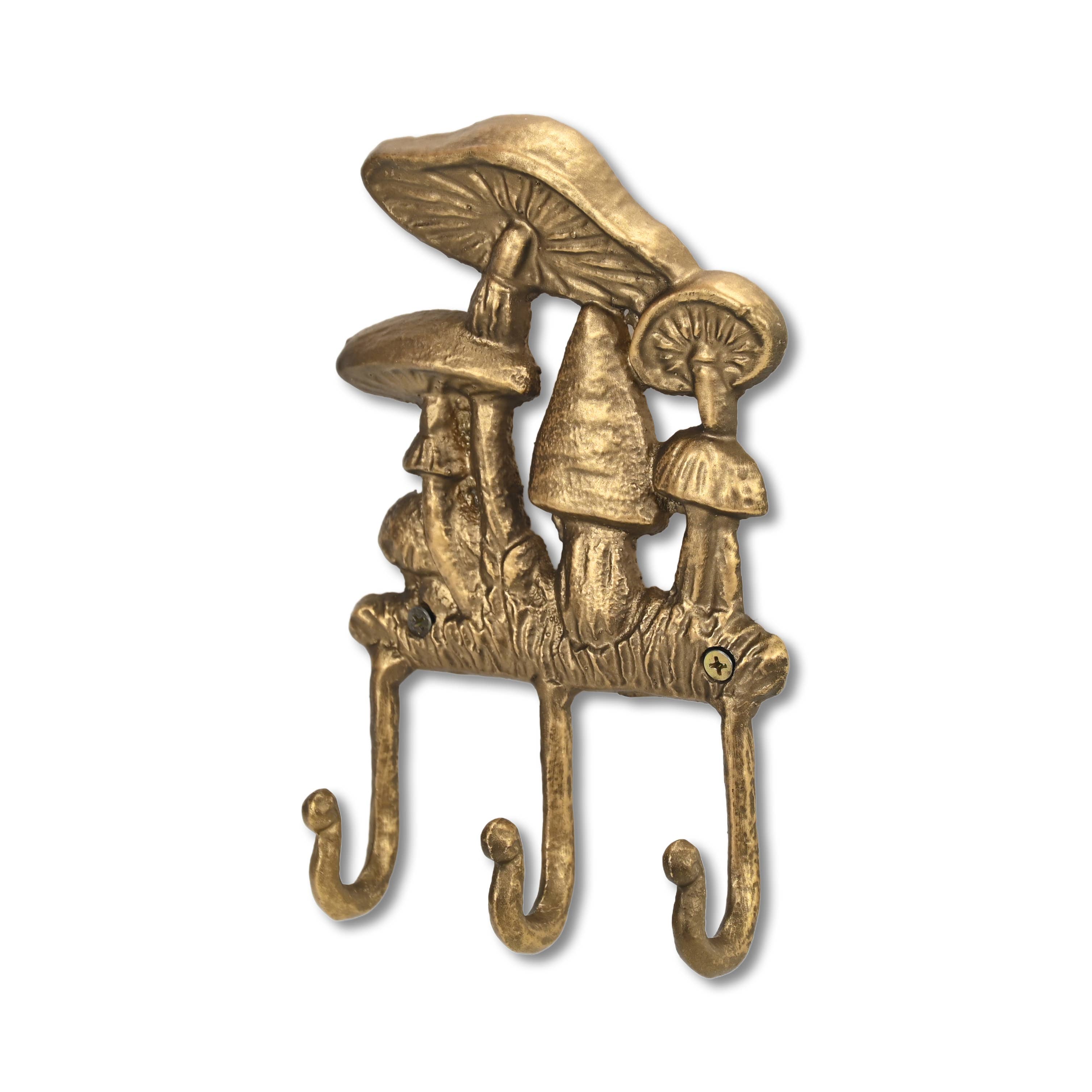 Cheungs Home Decor - Wholesale Wall Hook - Mythra Golden Mushroom Medley Cast Iron 3 Prong Wall Hook5