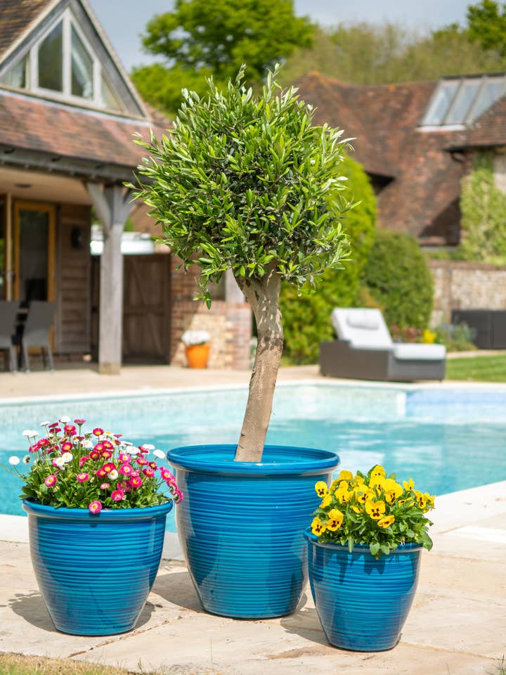 Plantador Pollença 12" - Azul por atacado de Sunshine Ceramica