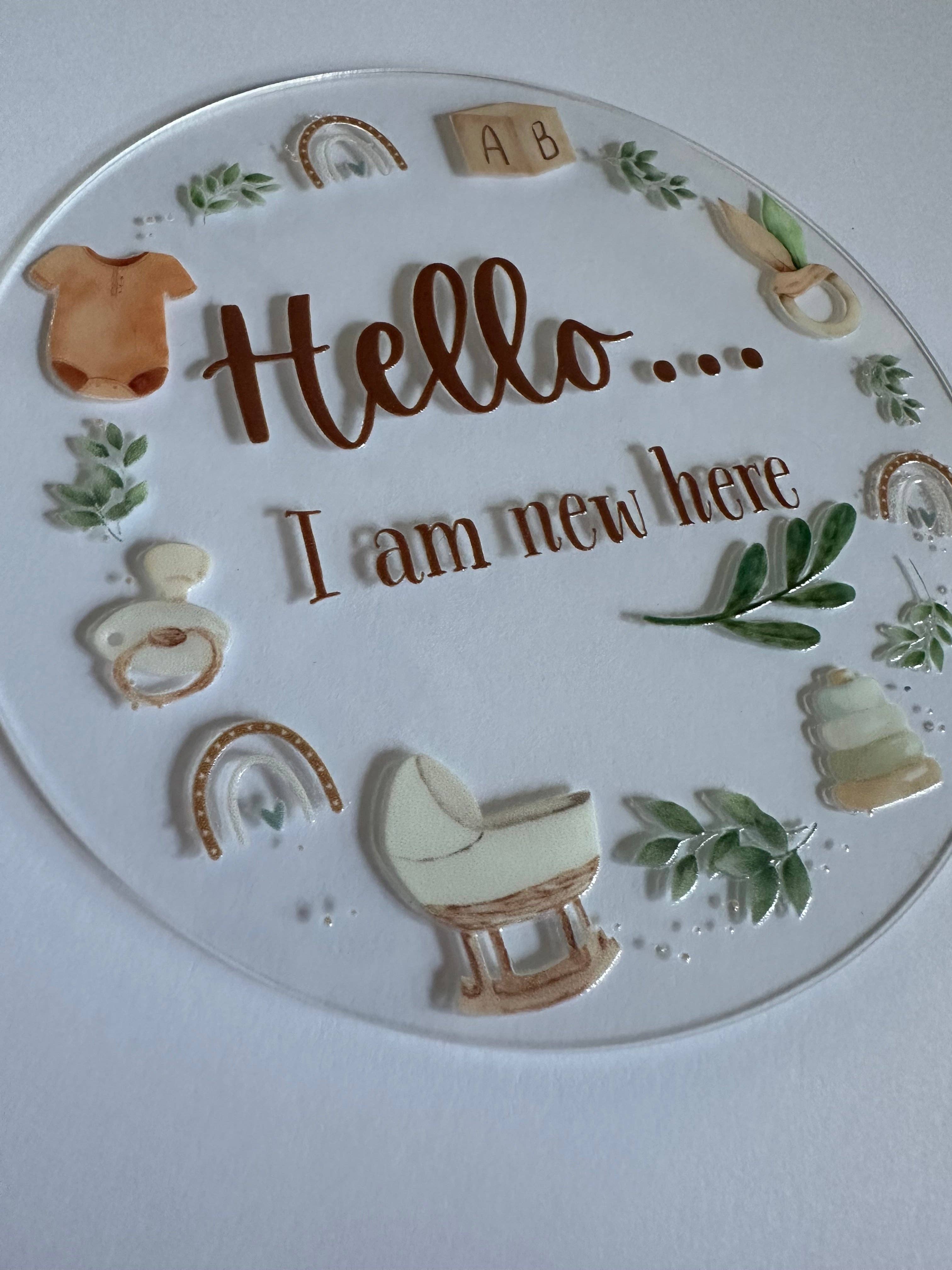 Ted @ Bea – Großhandel Meilenstein-Kunst/Andenken – Kinder & Baby – Hello Baby Announcement Acrylscheibe6