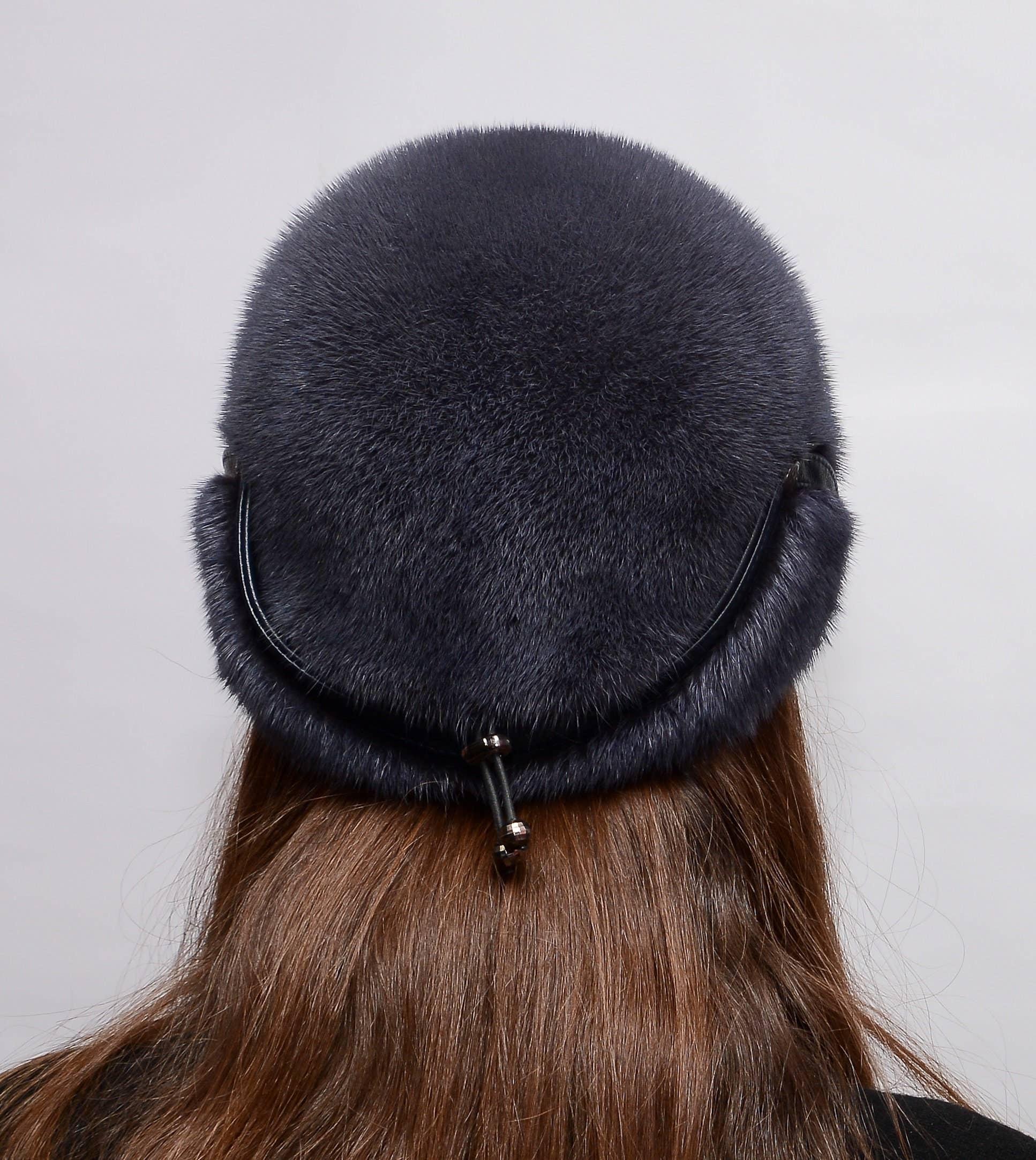 FurStyleUa - Vente Béret – femme - Chapeau en fourrure de vison pour femme, chapeau d'hiver en fourrure russe, véritable chapeau en fourrure.10
