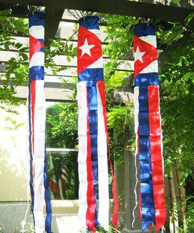 Flags Importer - Wholesale Wind Chime - Cuba Super Shiny Poly 5ft Windsock2