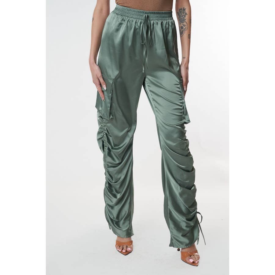 CEFIAN FASHION – wholesale Byxor - Dam – Smokeshow cargo-byxor i satin med hög midja7