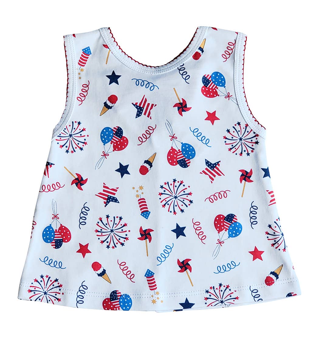 Marco and Lizzy - Vente Ensemble de vêtements – bébé - Ensemble de couches imprimées pour petite fille du 4 juillet en coton Pima2