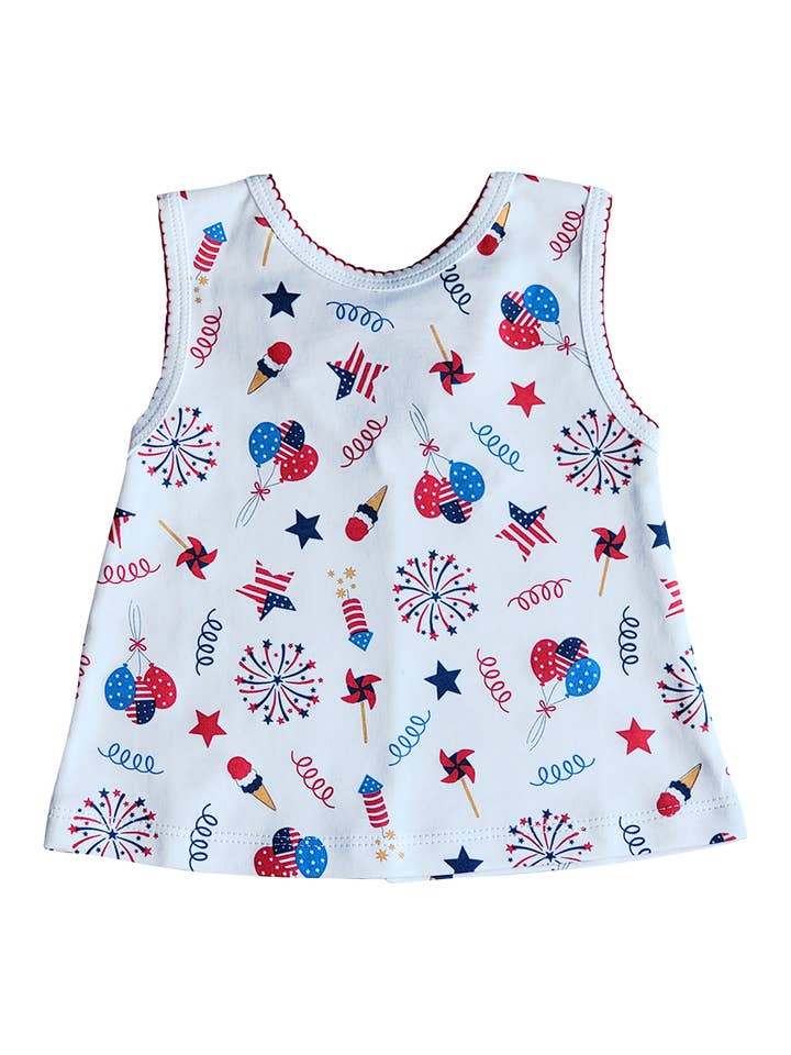 Marco and Lizzy - Vente Ensemble de vêtements – bébé - Ensemble de couches imprimées pour petite fille du 4 juillet en coton Pima2