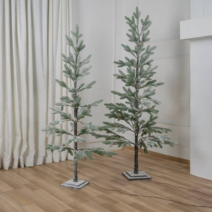 Joy By - Wholesale Artificial Christmas Tree - Flocked Flocked Porch Tree with LED Lights