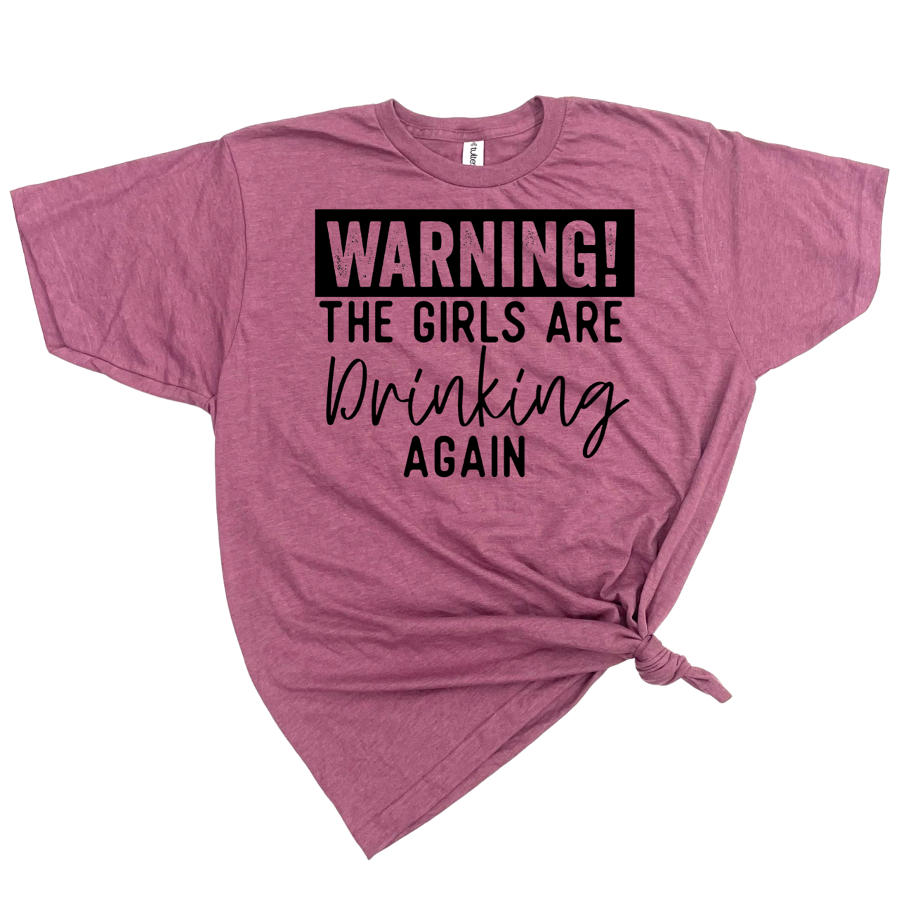 dkhandmade - Wholesale Screen Printed T-Shirt - Women's - WARNING THE GIRLS ARE DRINKING AGAIN T-SHIRT1