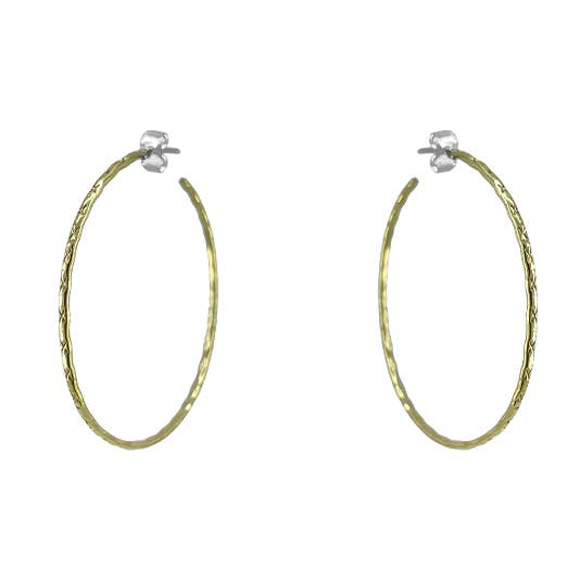 Textured Solid Brass Hoop for wholesale by SITA