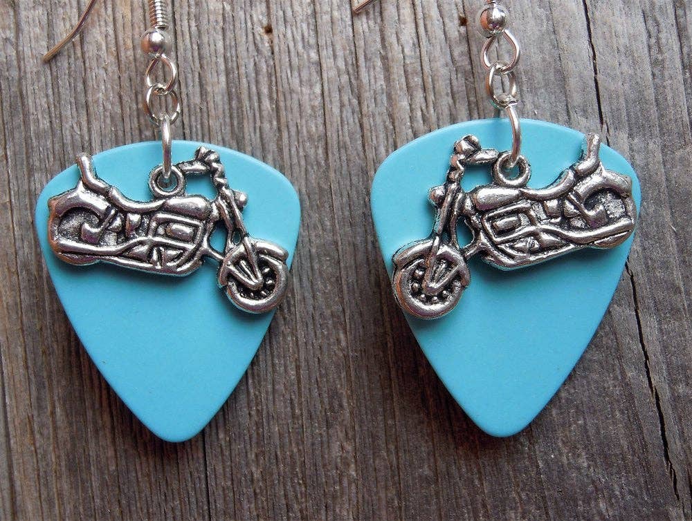 Simply Raevyn - Wholesale Dangle Earrings - Motorcycle Charm Guitar Pick Earrings31