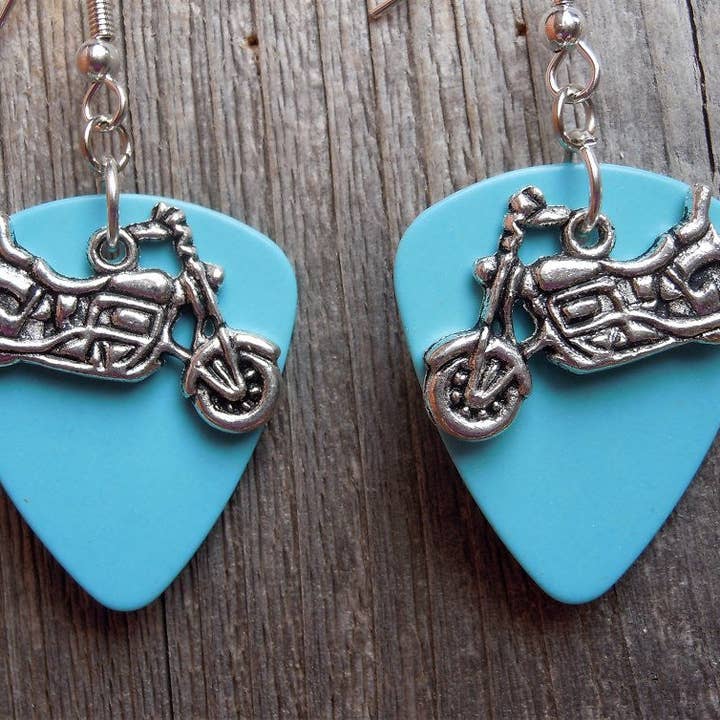 Simply Raevyn - Wholesale Dangle Earrings - Motorcycle Charm Guitar Pick Earrings31