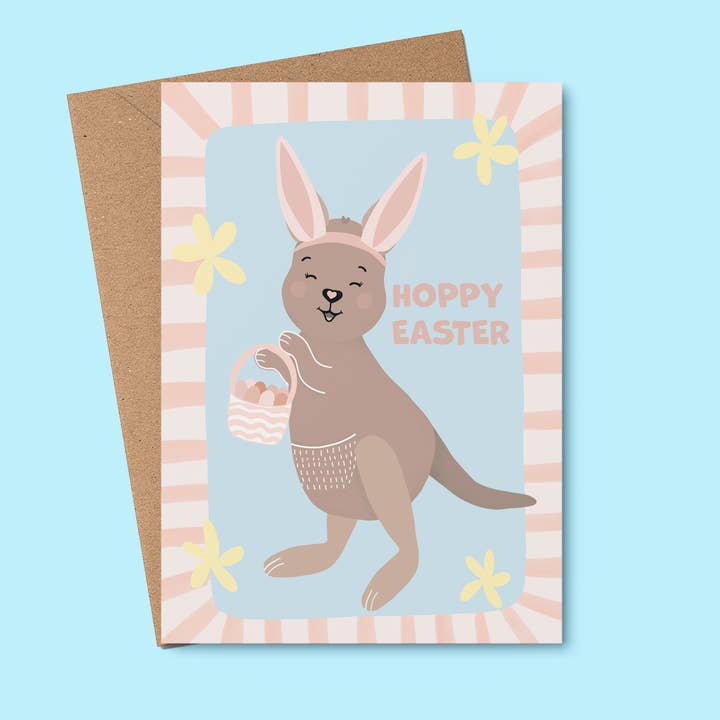 From Rosalie - Wholesale Easter card - Hoppy Easter | Greeting Card- Kangaroo, Happy Easter1