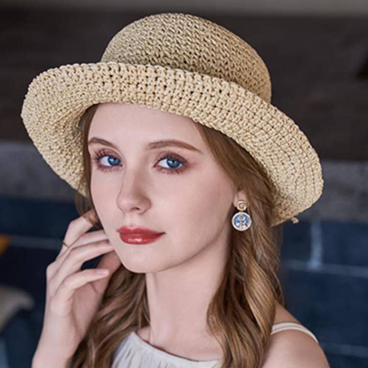 BOW TIE SUN PROTECTION STRAW HAT_CWAH1335 for wholesale by ACCITY