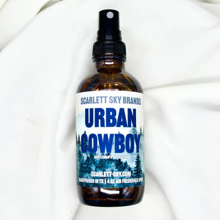 Urban Cowboy 4 oz Air Freshener Spray for wholesale by Scarlett Sky Brands