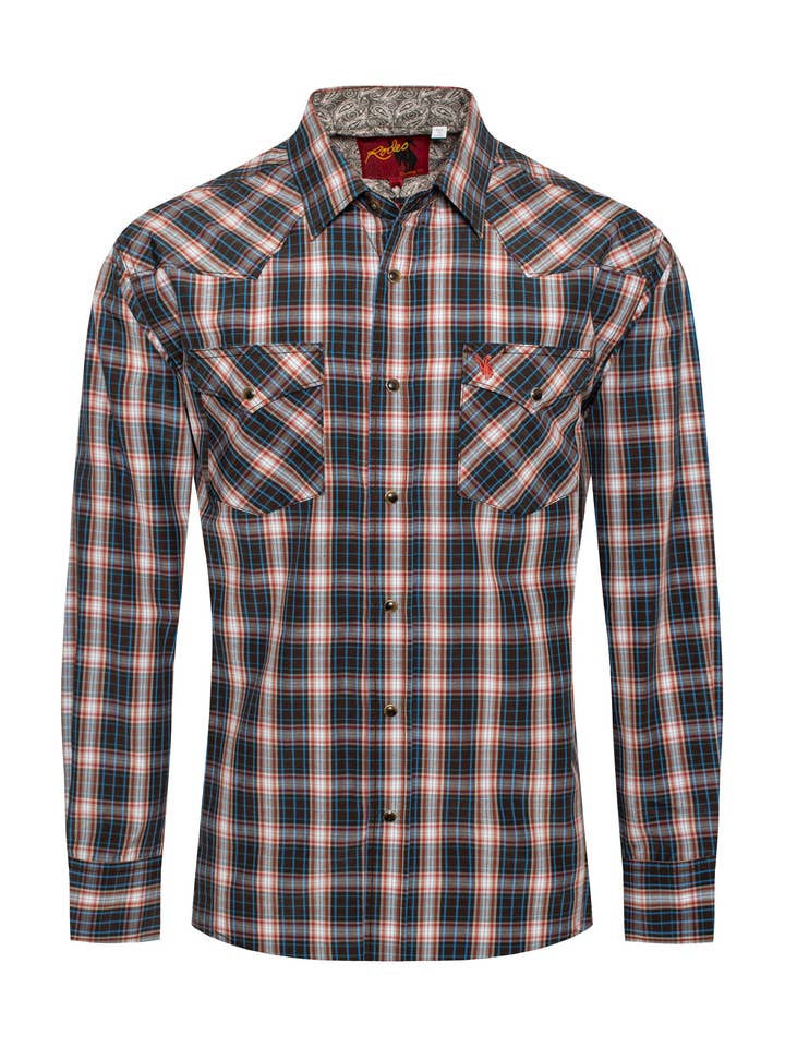 Men's Western Long Sleeve Plaid Shirts With Snap Buttons for wholesale by Rodeo Clothing