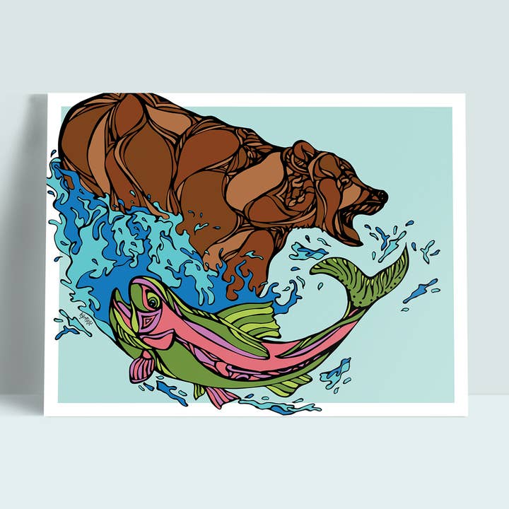 Grizzly Art Print for wholesale by Kylee Firlit Creative